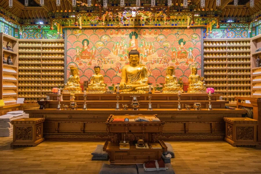 interior buddhist temple near yongdusan park busan