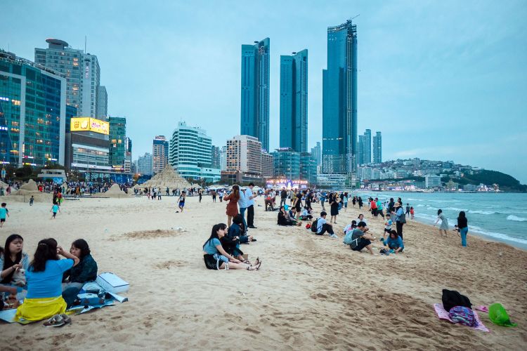 haeundae beach during busan sand festival
