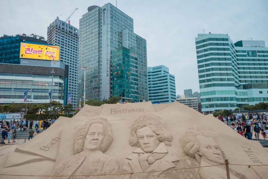 sculpture beethoven haeundae sand festival busan