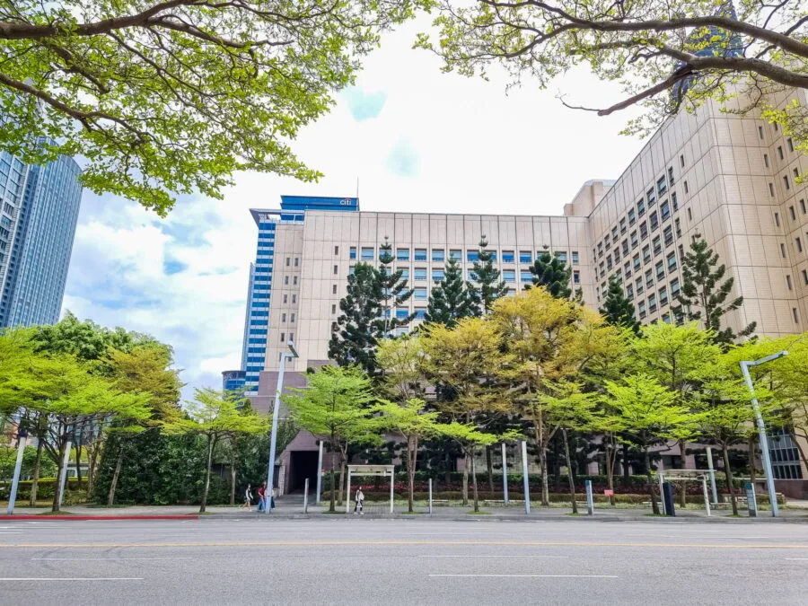 trees along artery downtown taipei taiwan