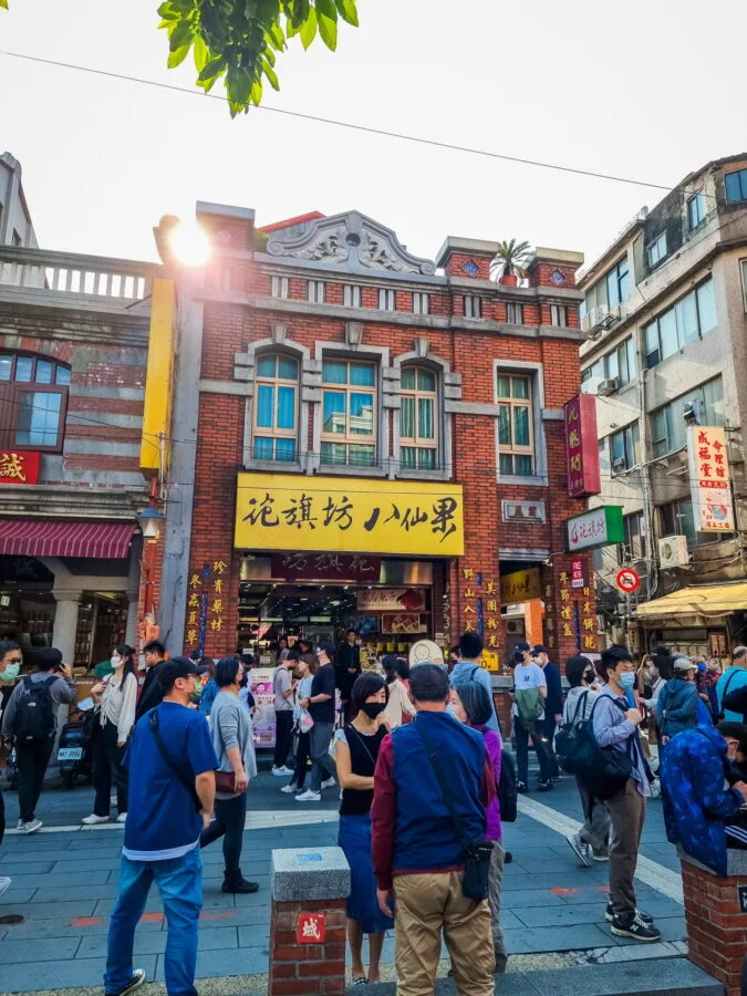 red brick facade dihua street taipei