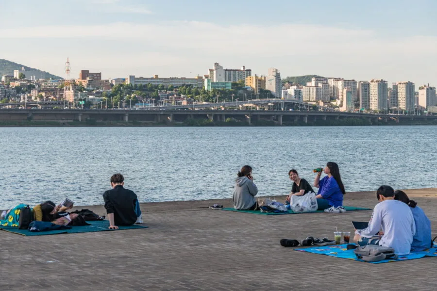 young korean at banpo hangang park seoul