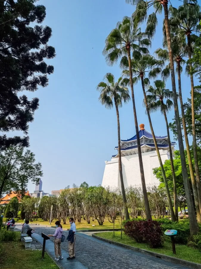 chiang kai shek memorial from taipei garden