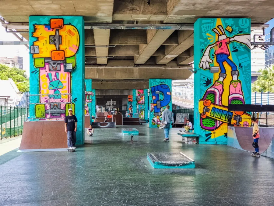 underpass highway near huashan 1914 creative park taipei