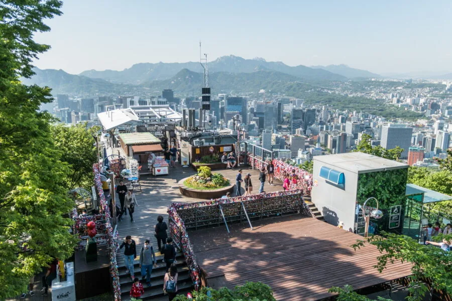 overall view platform around n seoul tower