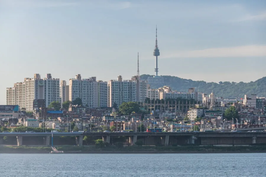 view of Seoul banpo hangang park river han