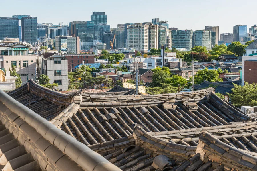 view of bukchon hanok village seoul rooftops