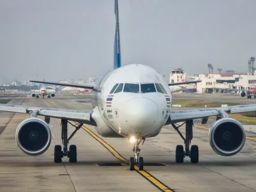 plane departing from don muang airport bangkok