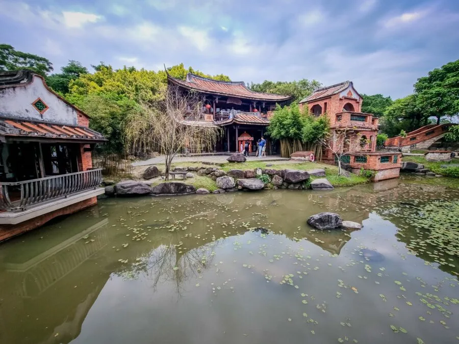 Lin An Tai Historical House and Museum Taipei pond and pavilions