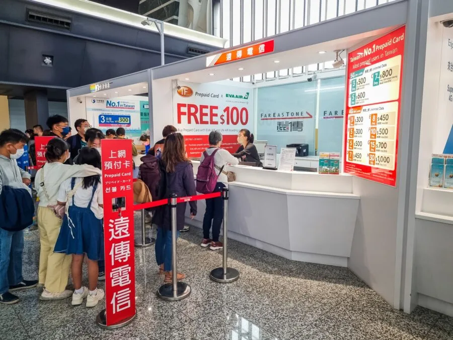 taipei airport sim card purchase counter