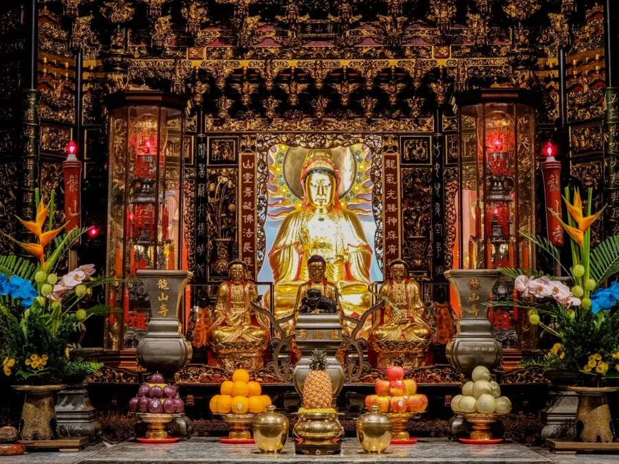 main hall statue guanyin longshan temple taipei