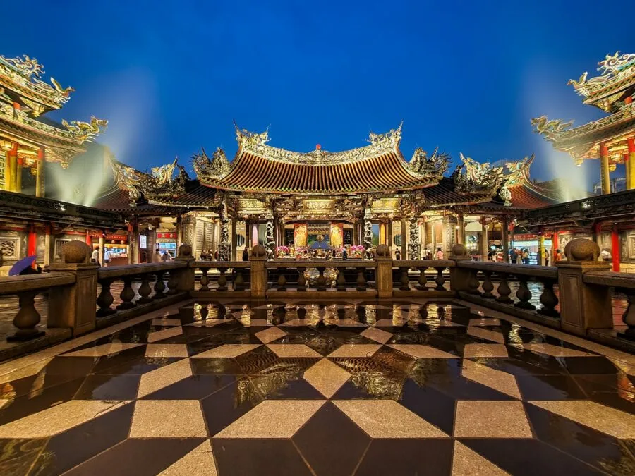 view from main hall longshan temple taipei