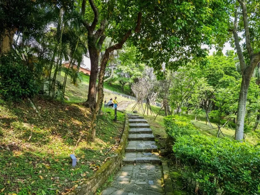 staircase leading to fort san domingo new taipei