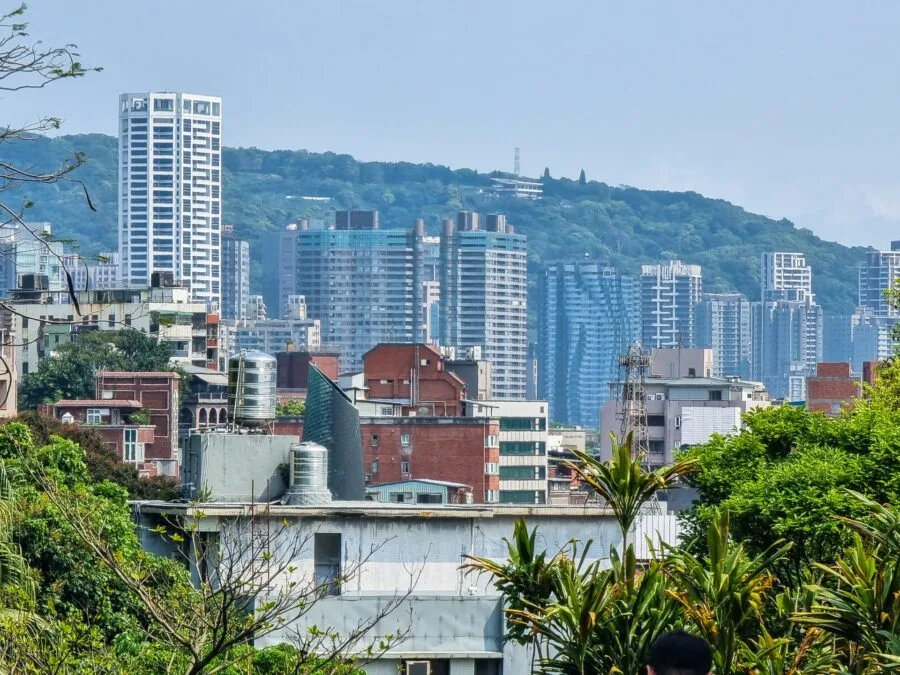 modern buildings new taipei view from fort san domingo