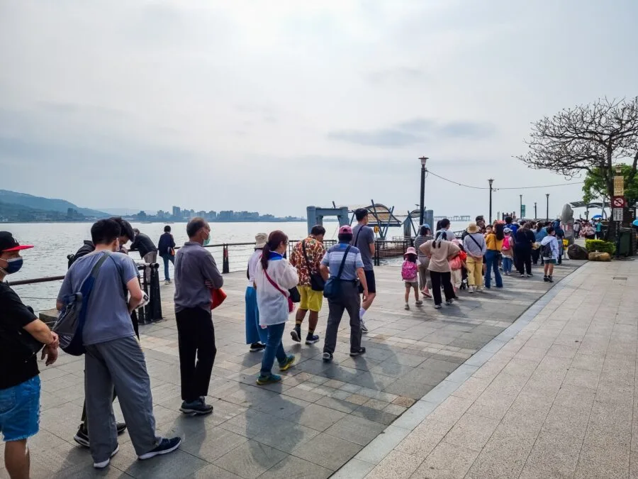 queue for ferry tamsui bali new taipei taiwan