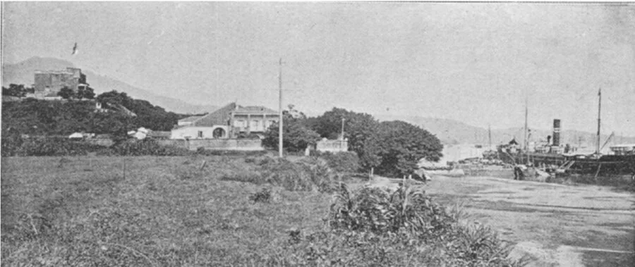 view of fort san domingo and tamsui customs