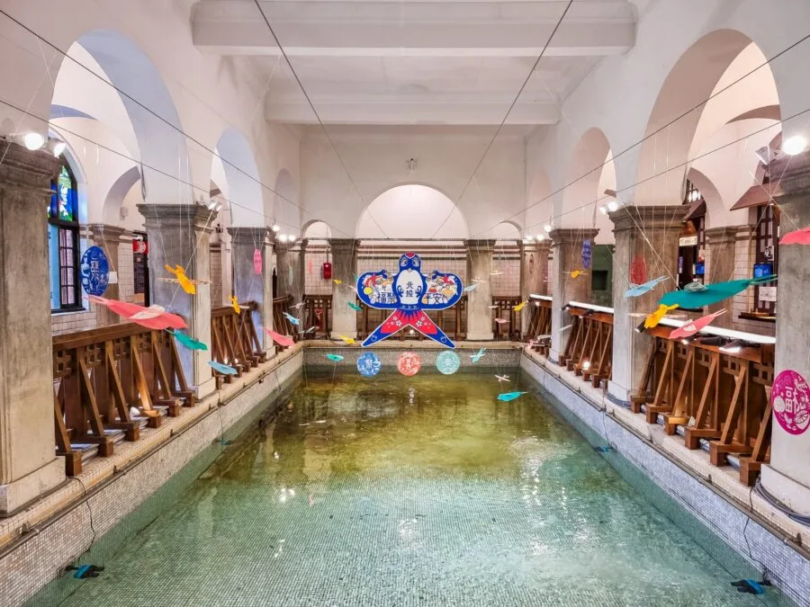 large museum pool, hot spring, Beitou Taipei