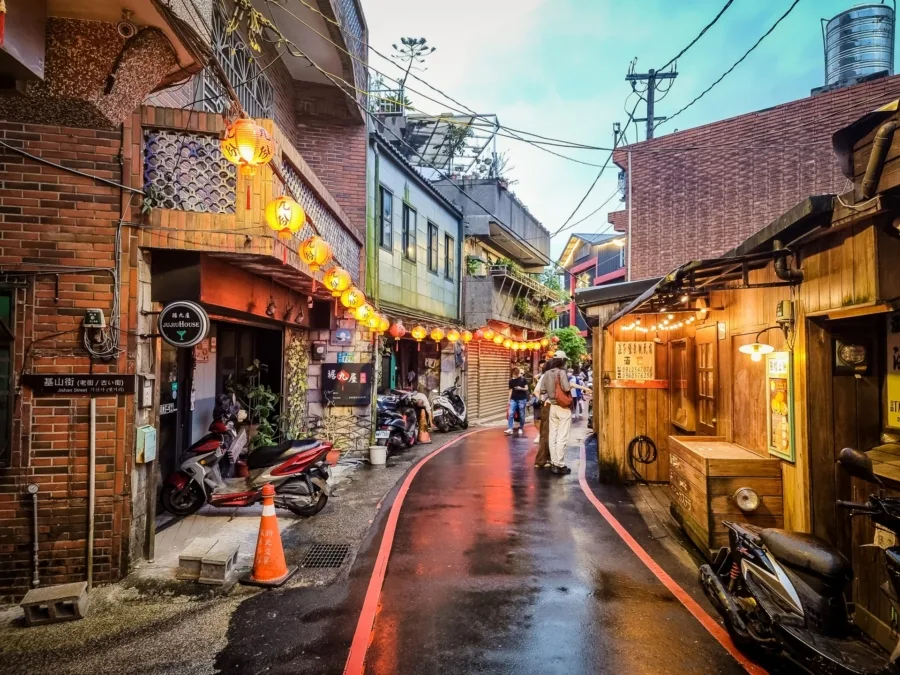 lanterns along qingbian road jewish taiwan