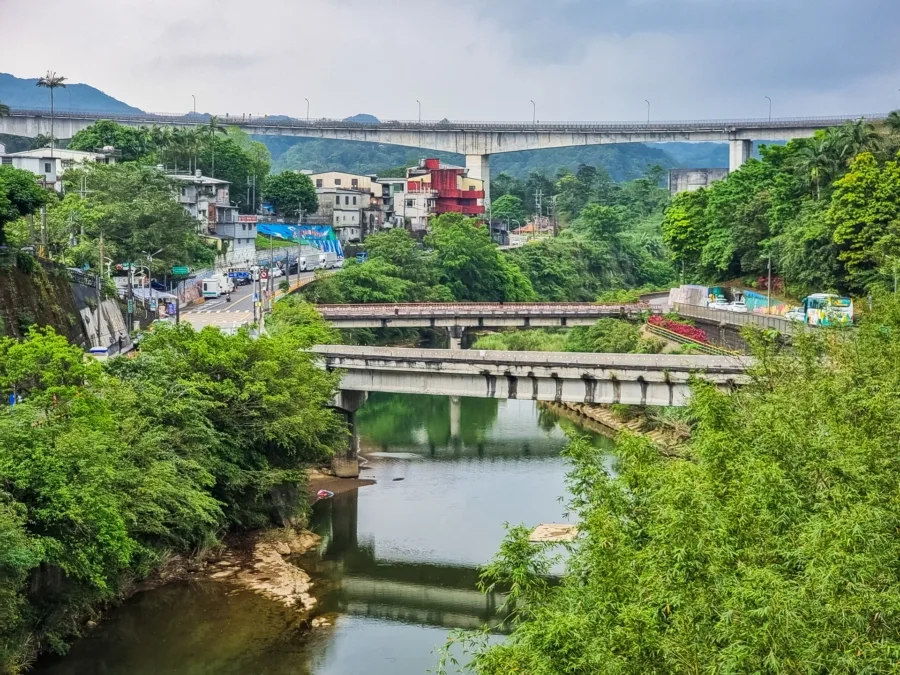 another view from shifen suspension bridge taiwan