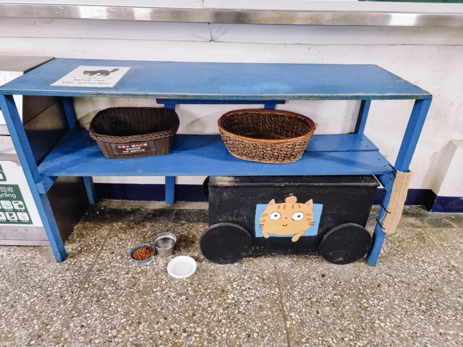 baskets and cat corner houtong station taiwan
