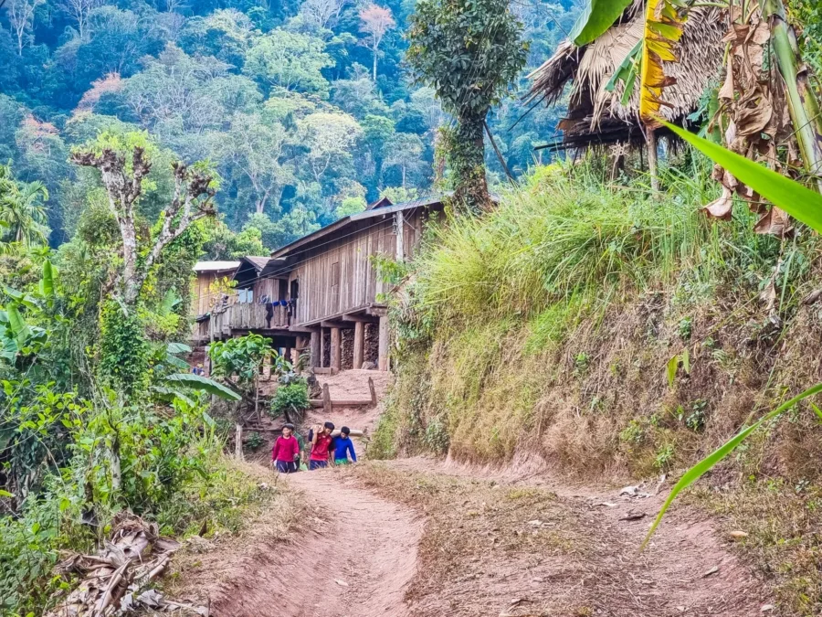walk in the village ban pa kam nan thailand