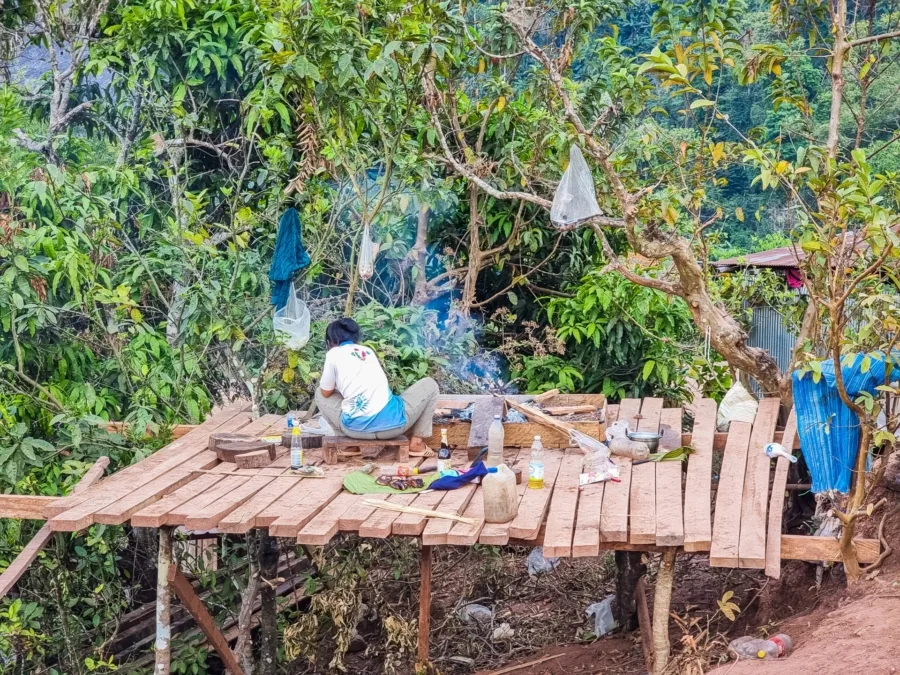 outdoor kitchen village ban pa kam nan thailand
