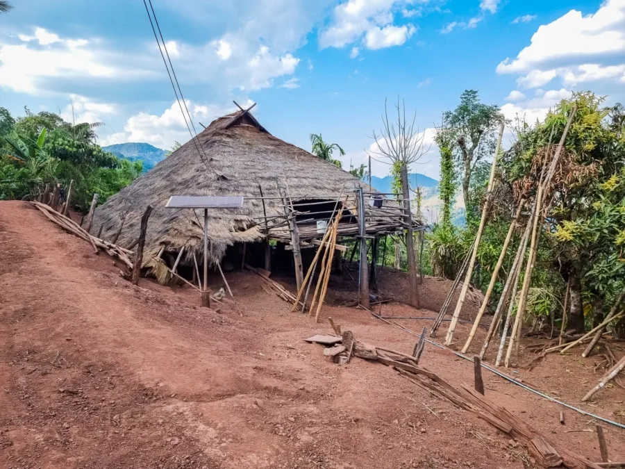 traditional house village ban pa kam nan thailand