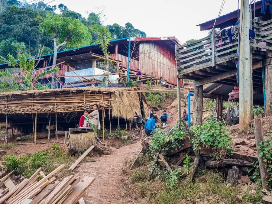 houses of the village ban pa kam nan thailand