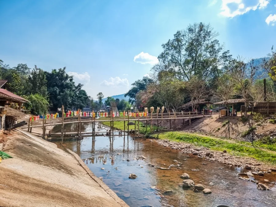 river crossing the village of bo kluea nan