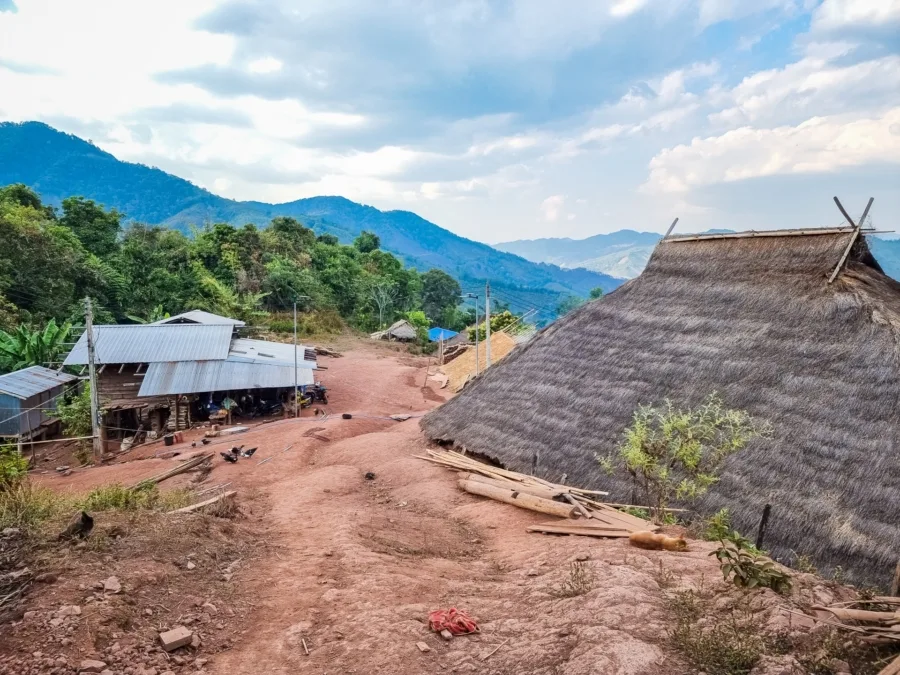 mountain view from village ban pa kam nan thailand