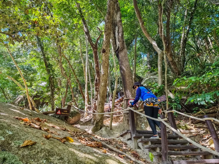 stairs leading to the viewpoint on ko similan