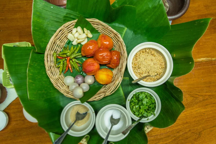 ingredients for sapi tong akha kitchen chiang rai