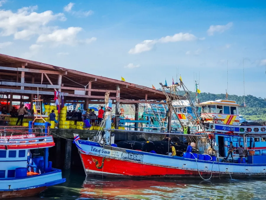 fish market thap lamu wharf khao lak thailand