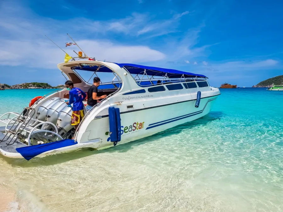 our speedboat for excursion to the similan islands thailand