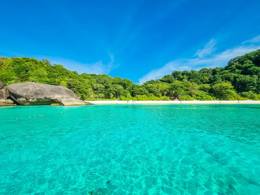 view of ao kuerk bay from ko similan boat