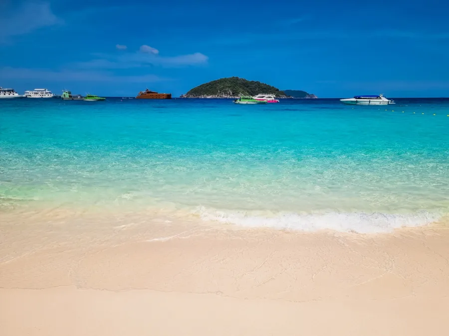 view of ko payu from ko miang beach in similan