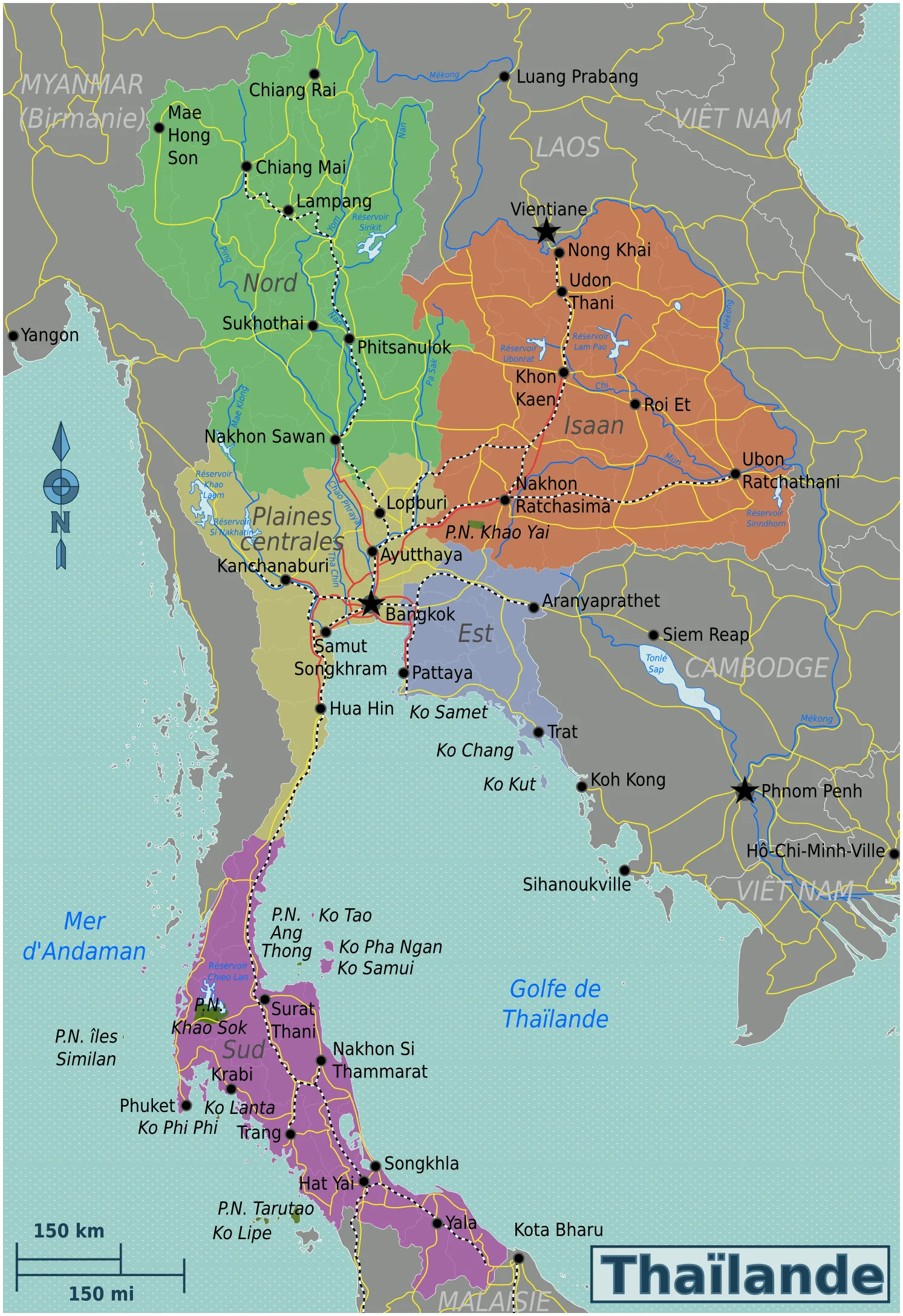 map-regions-of-thailand Thailand region map