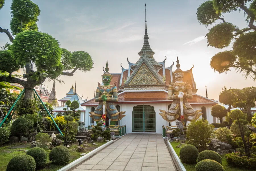 two guards at Wat Arun in Bangkok