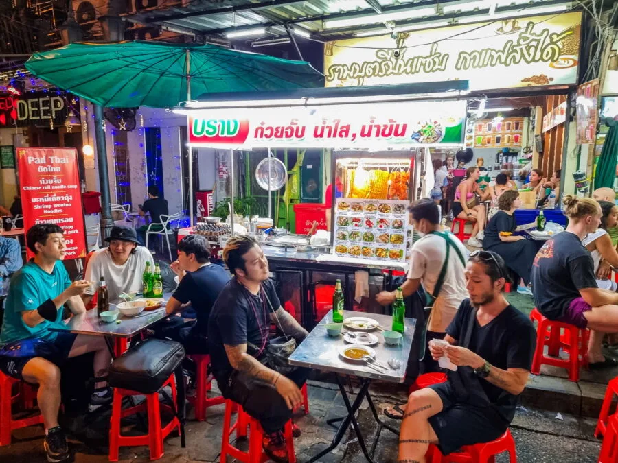 small typical bangkok street food stand