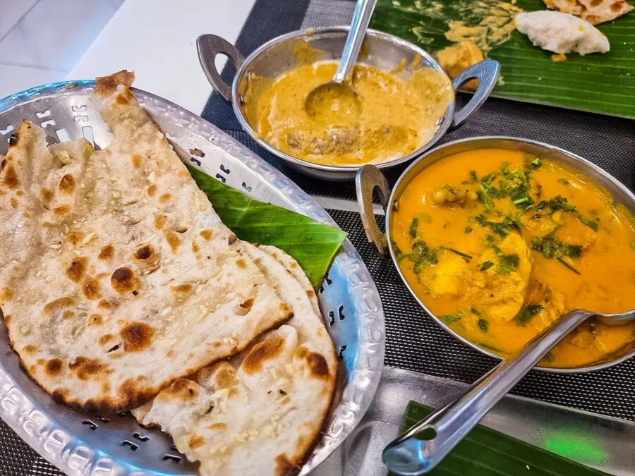 meal in an Indian restaurant in Thailand