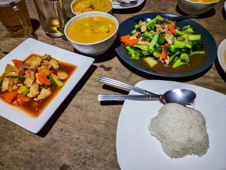 typical meal in Thailand