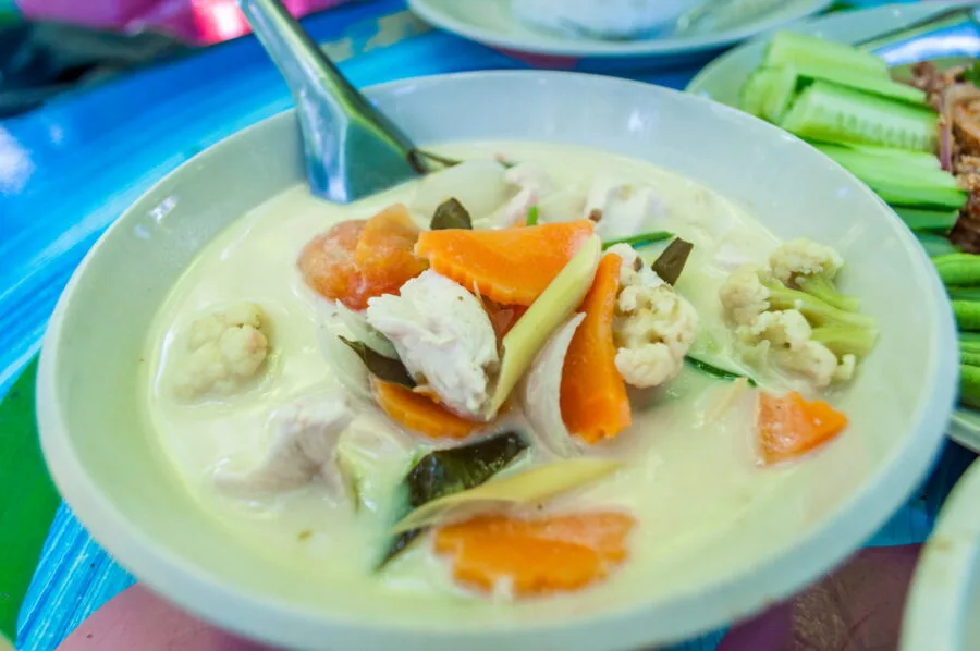 coconut milk soup tom khai kai thailand