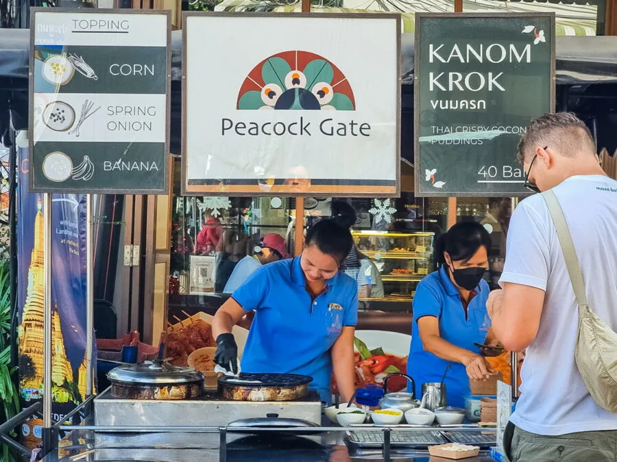 street stall kanom krok thailand