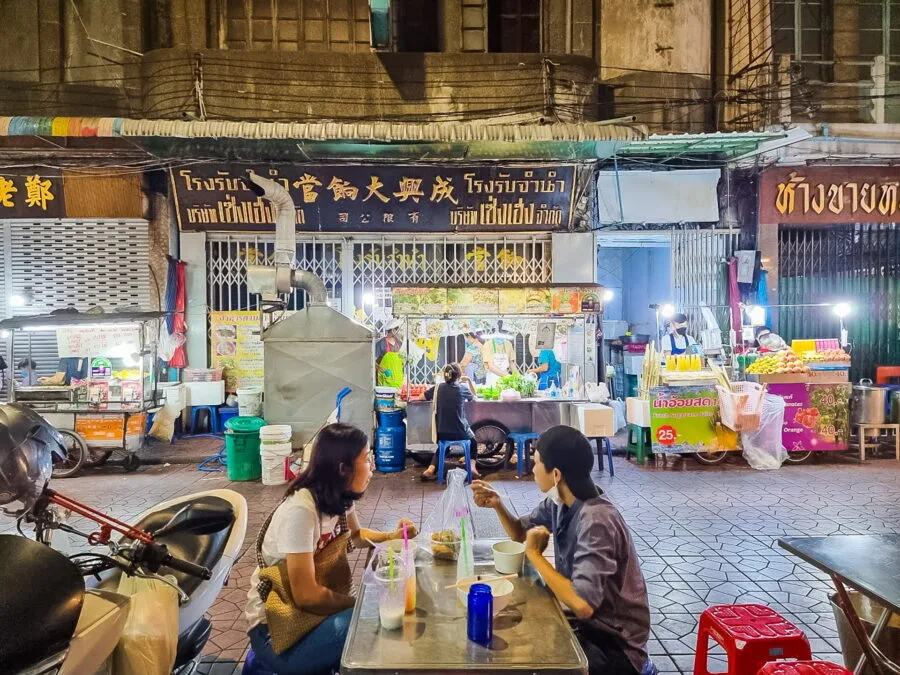 street food towards chinatown thailand