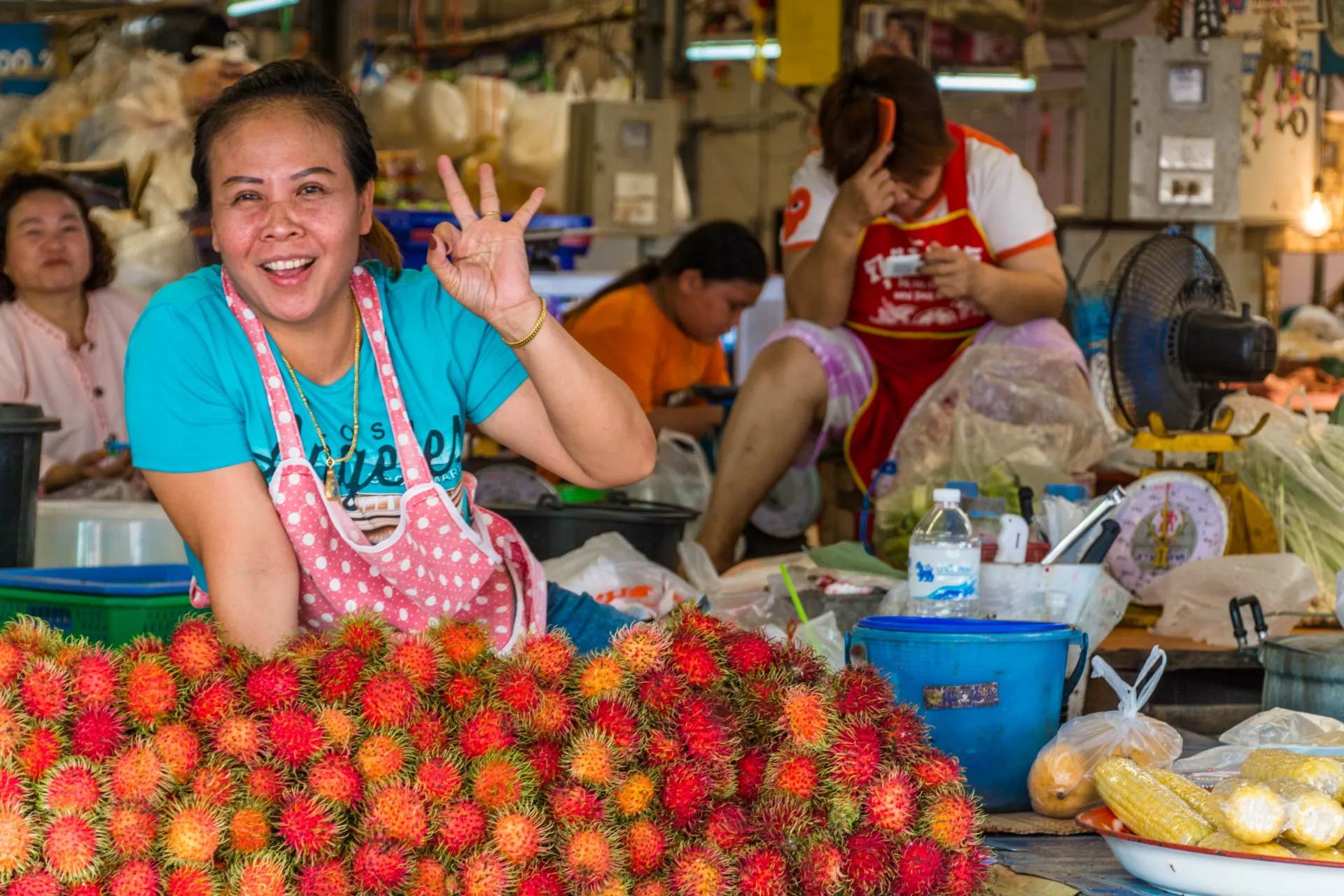 at the covered market of mukdahan - thailand