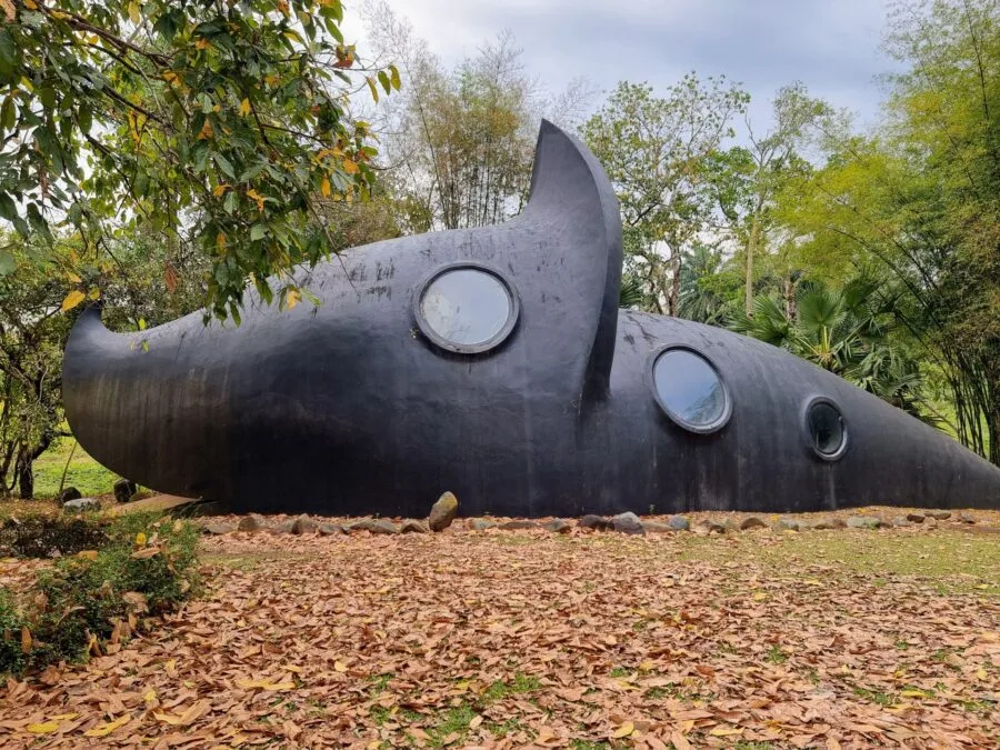 fish-shaped building Baan Dam Museum Chiang Rai