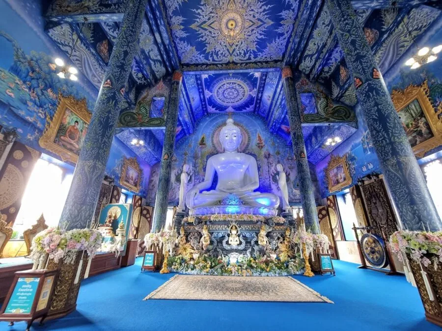 interior wat rong suea ten blue temple chiang rai
