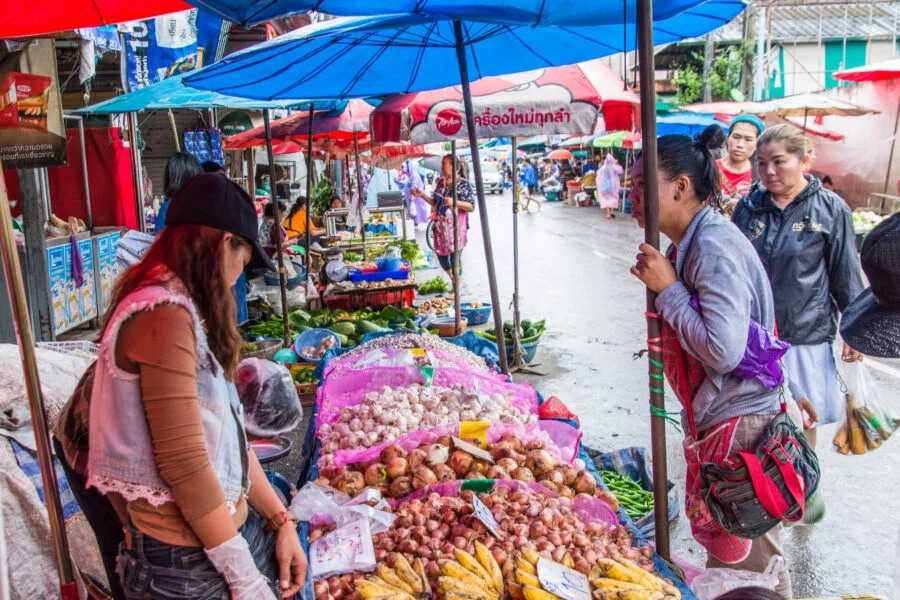 Scene of life at the Chiang Rai municipal market