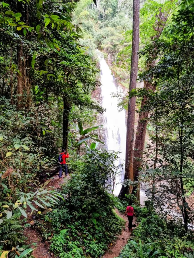 trail arriving at Khun Korn Waterfall, Chiang Rai