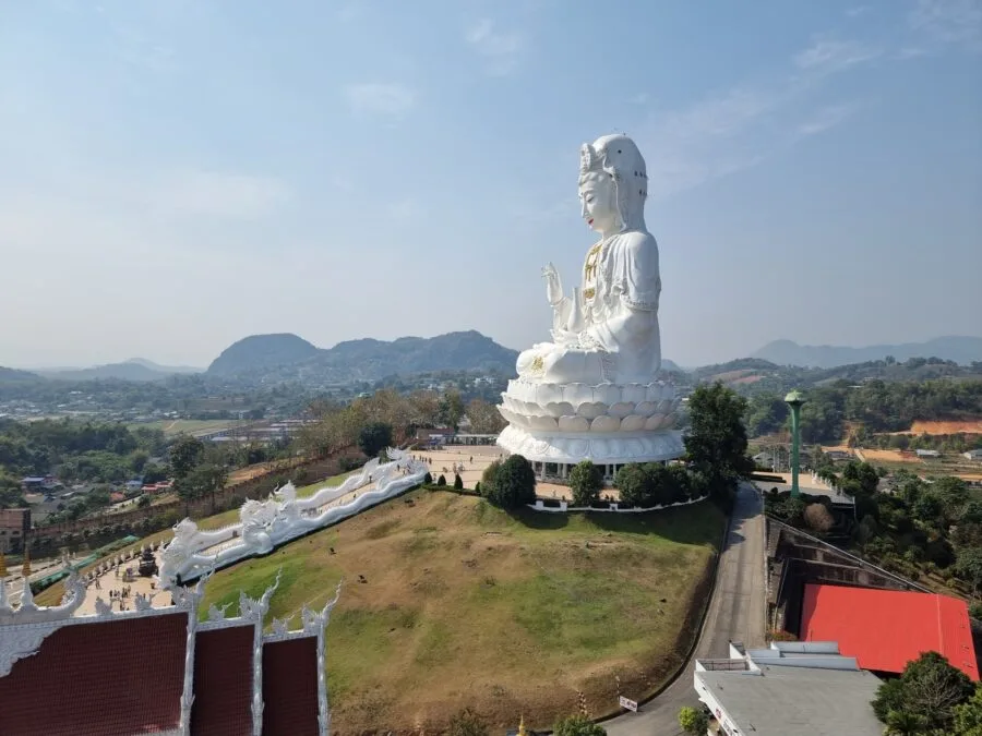 statue guanyin staircase wat huay pla kang chiang rai